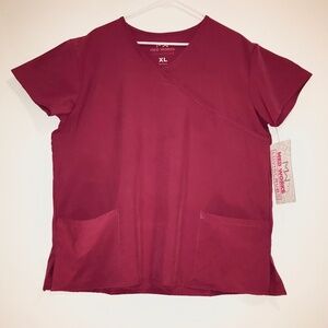 NWT Med Works Luv Scrubs Top Shocking Pink V-Neck Valentine’s Day Barbiecore XL